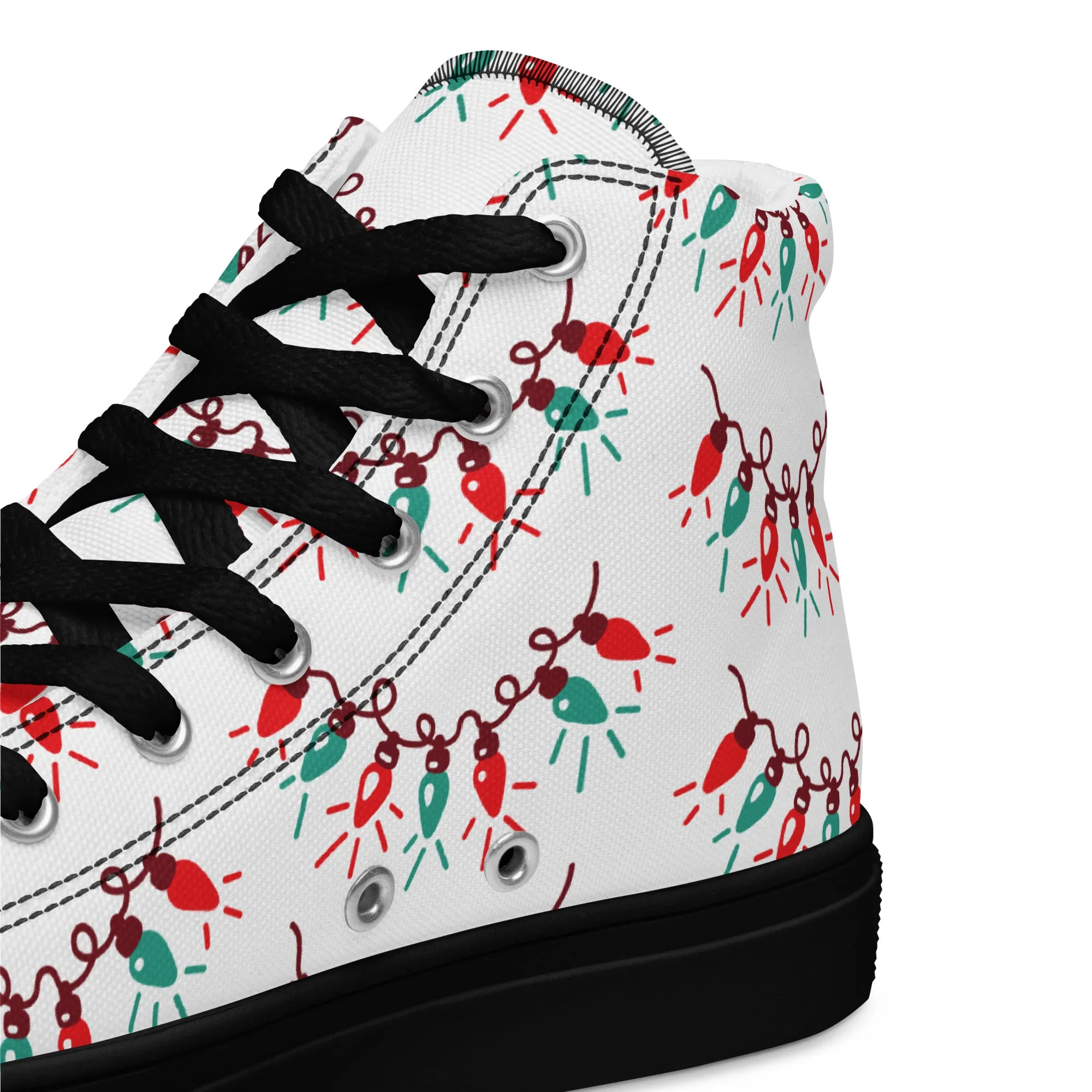 Women Christmas High Top Canvas Shoes (Glamourange Holiday Magic Canvas Shoes For Women - 009)