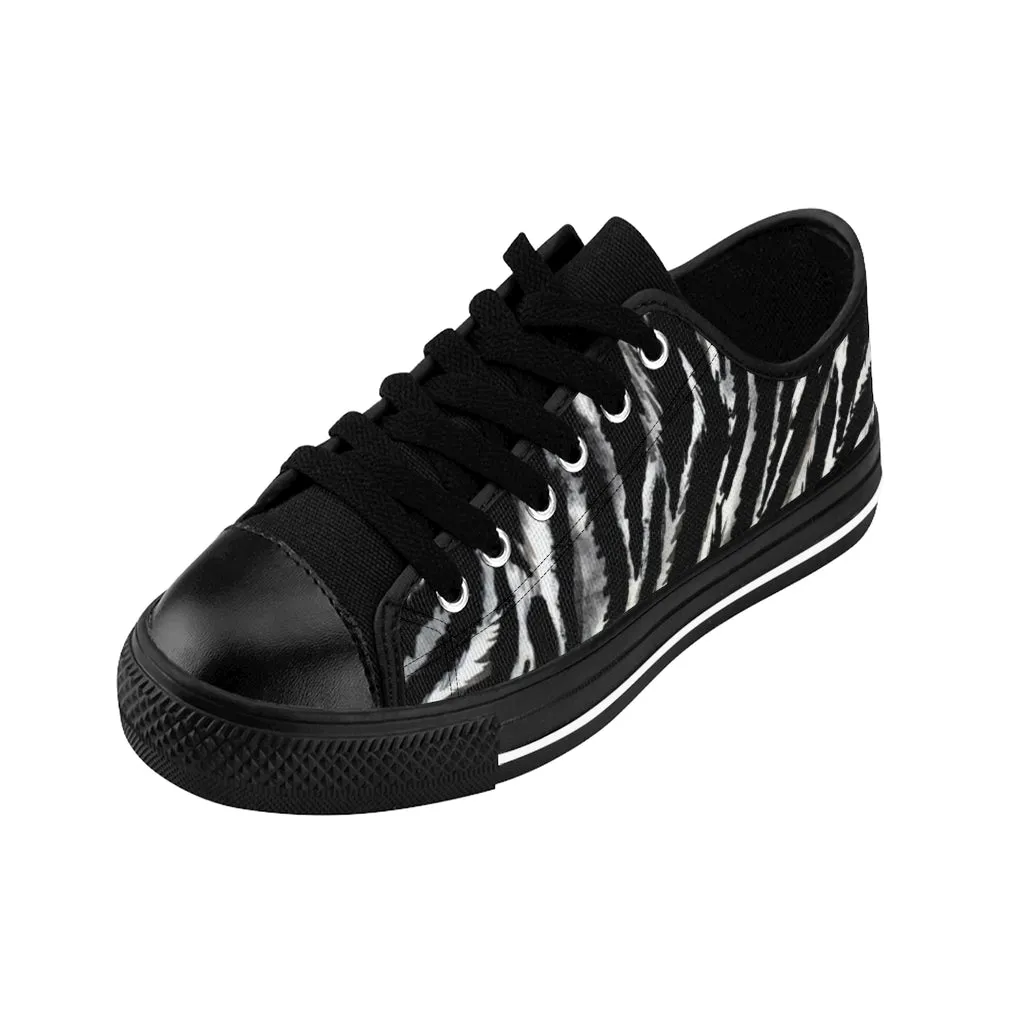 Zebra Men's Sneakers, Best Zebra Stripe Animal Print Low Top Shoes For Men(US Size: 7-14)