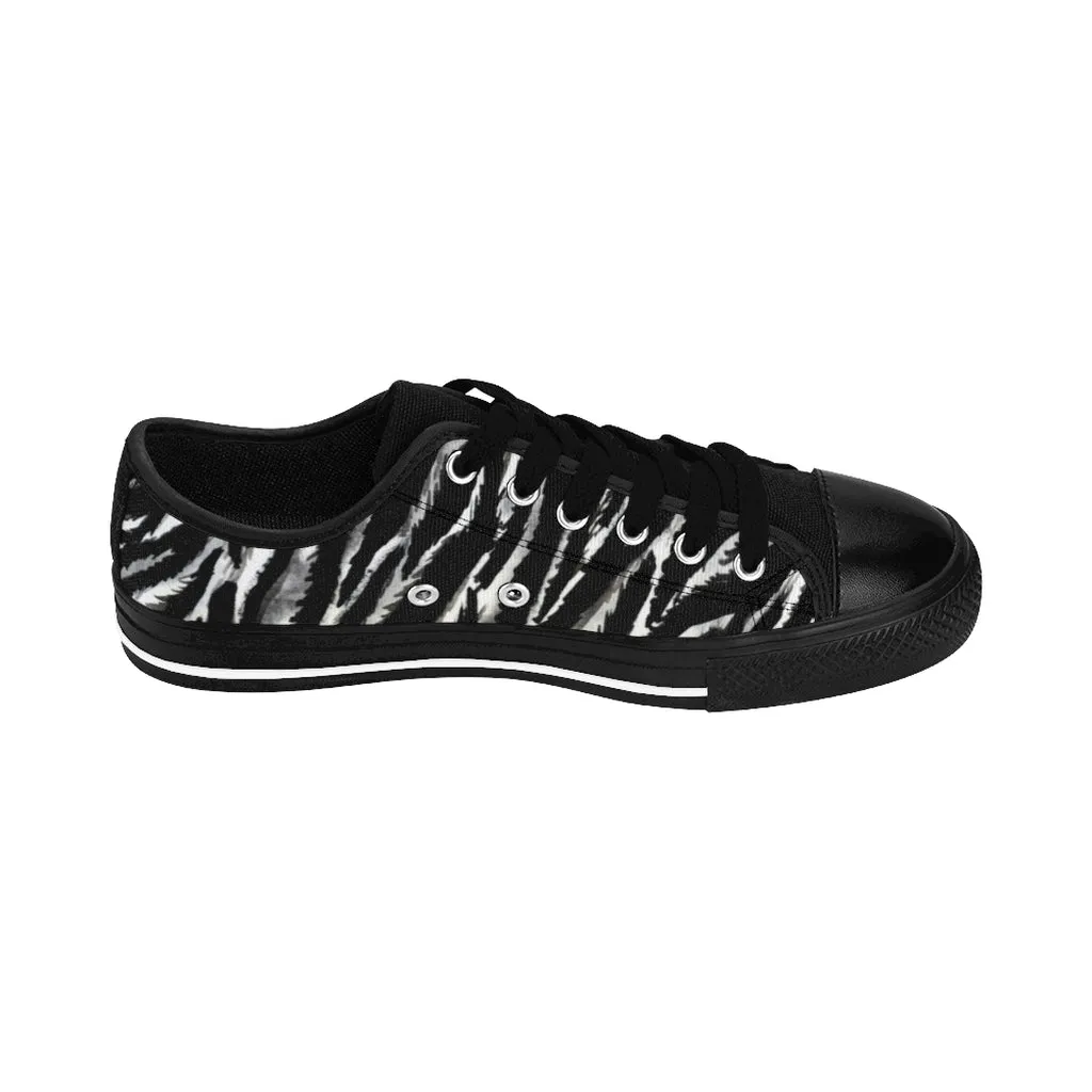 Zebra Men's Sneakers, Best Zebra Stripe Animal Print Low Top Shoes For Men(US Size: 7-14)