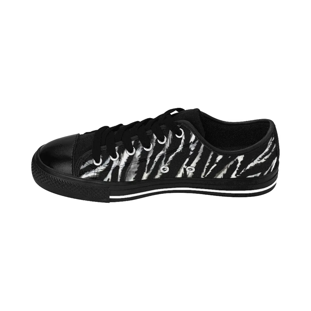 Zebra Men's Sneakers, Best Zebra Stripe Animal Print Low Top Shoes For Men(US Size: 7-14)