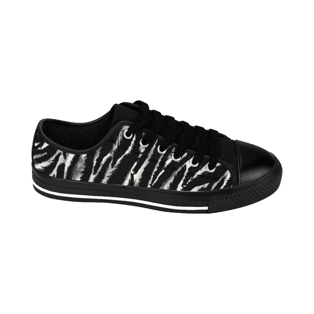 Zebra Men's Sneakers, Best Zebra Stripe Animal Print Low Top Shoes For Men(US Size: 7-14)