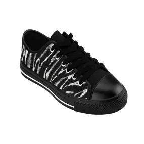 Zebra Men's Sneakers, Best Zebra Stripe Animal Print Low Top Shoes For Men(US Size: 7-14)