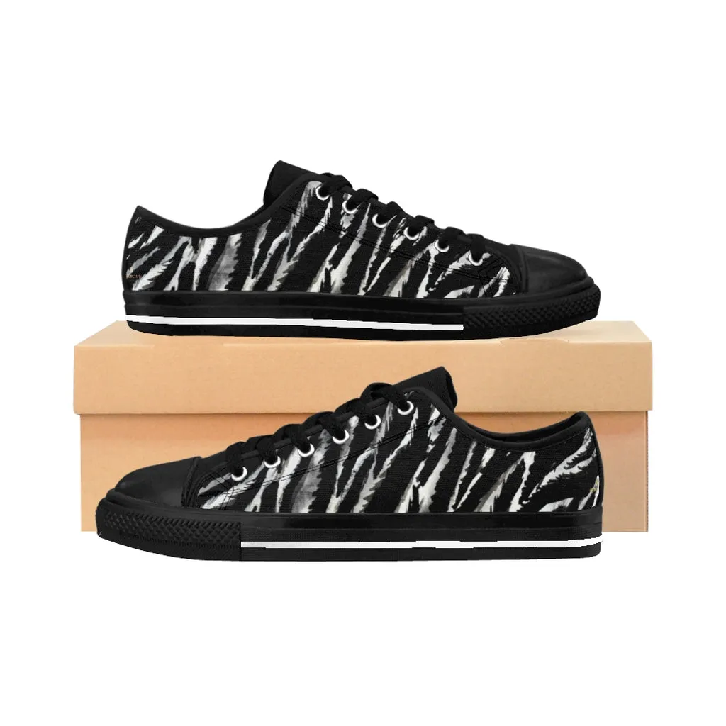 Zebra Men's Sneakers, Best Zebra Stripe Animal Print Low Top Shoes For Men(US Size: 7-14)