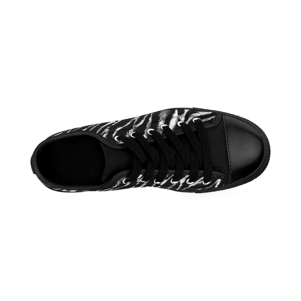 Zebra Men's Sneakers, Best Zebra Stripe Animal Print Low Top Shoes For Men(US Size: 7-14)