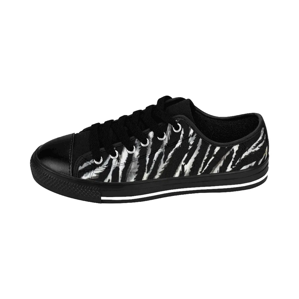 Zebra Men's Sneakers, Best Zebra Stripe Animal Print Low Top Shoes For Men(US Size: 7-14)